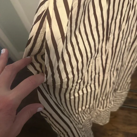 Japna Chocolate and Cream Striped Maxi Dress - Picture 4 of 4